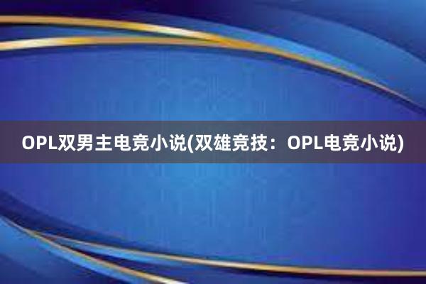 OPL双男主电竞小说(双雄竞技：OPL电竞小说)