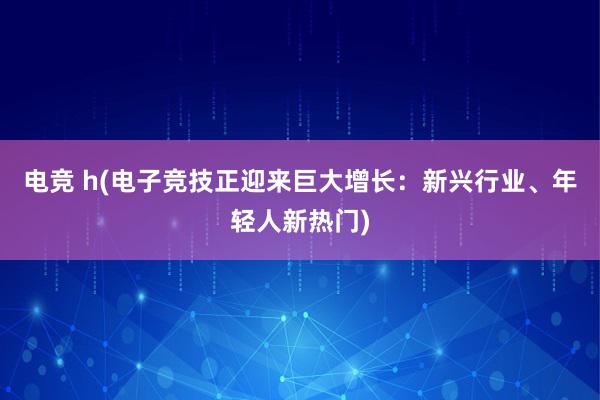 电竞 h(电子竞技正迎来巨大增长：新兴行业、年轻人新热门)